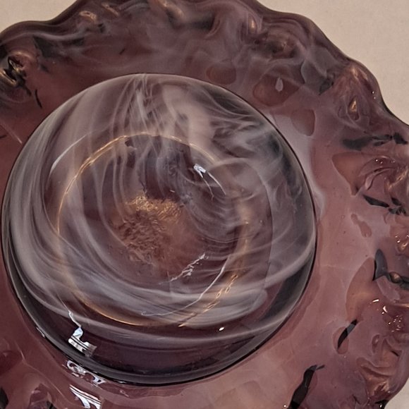PURPLE SLAG GLASS DISH - Picture 3 of 6